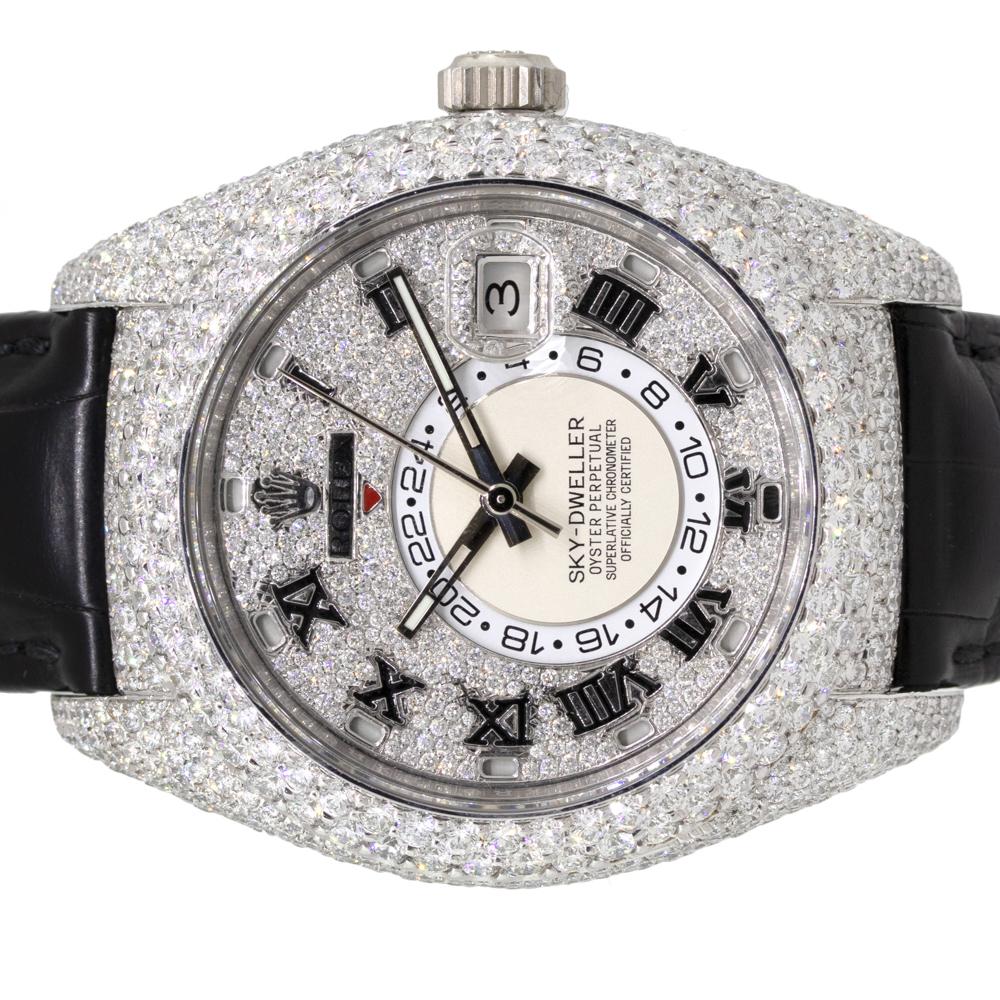 Rolex 326139 Orologio Skydweller in oro bianco 18 carati con tutti i diamanti in vendita 2