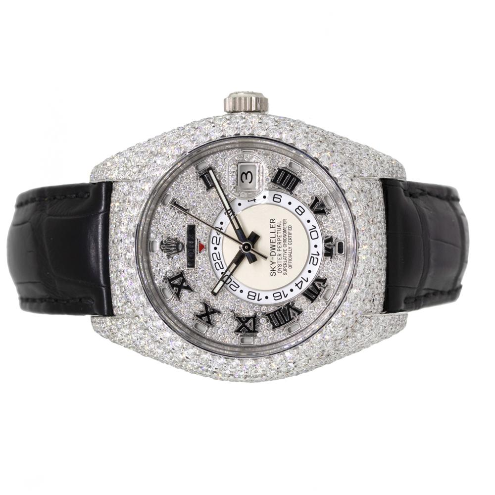 Rolex 326139 Orologio Skydweller in oro bianco 18 carati con tutti i diamanti in vendita 1