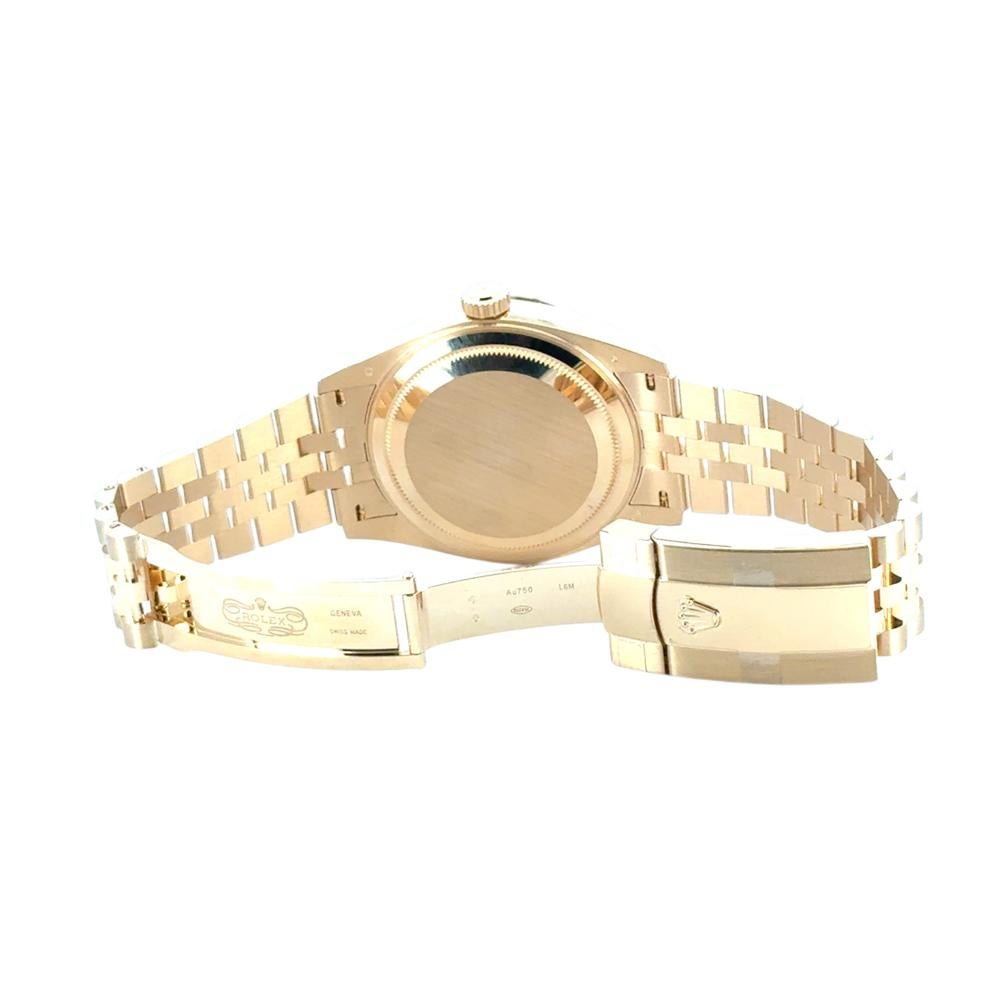 Rolex 336938 Sky-Dweller 18k Yellow Gold Fluted Bezel White Dial Watch In Excellent Condition In Boca Raton, FL