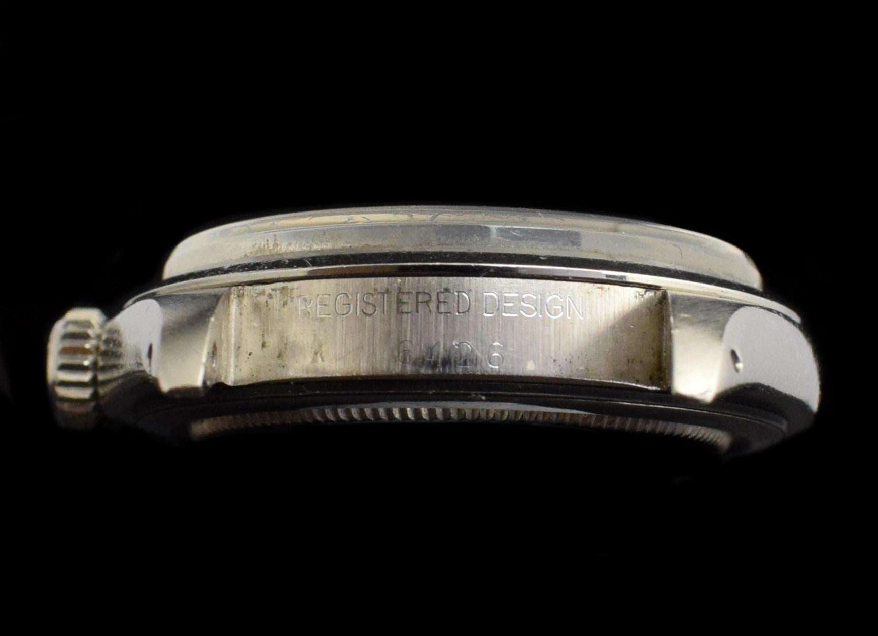 Rolex Oyster Precision Montre à remontage manuel en acier bleu avec cadran 6426 1972 en vente 2