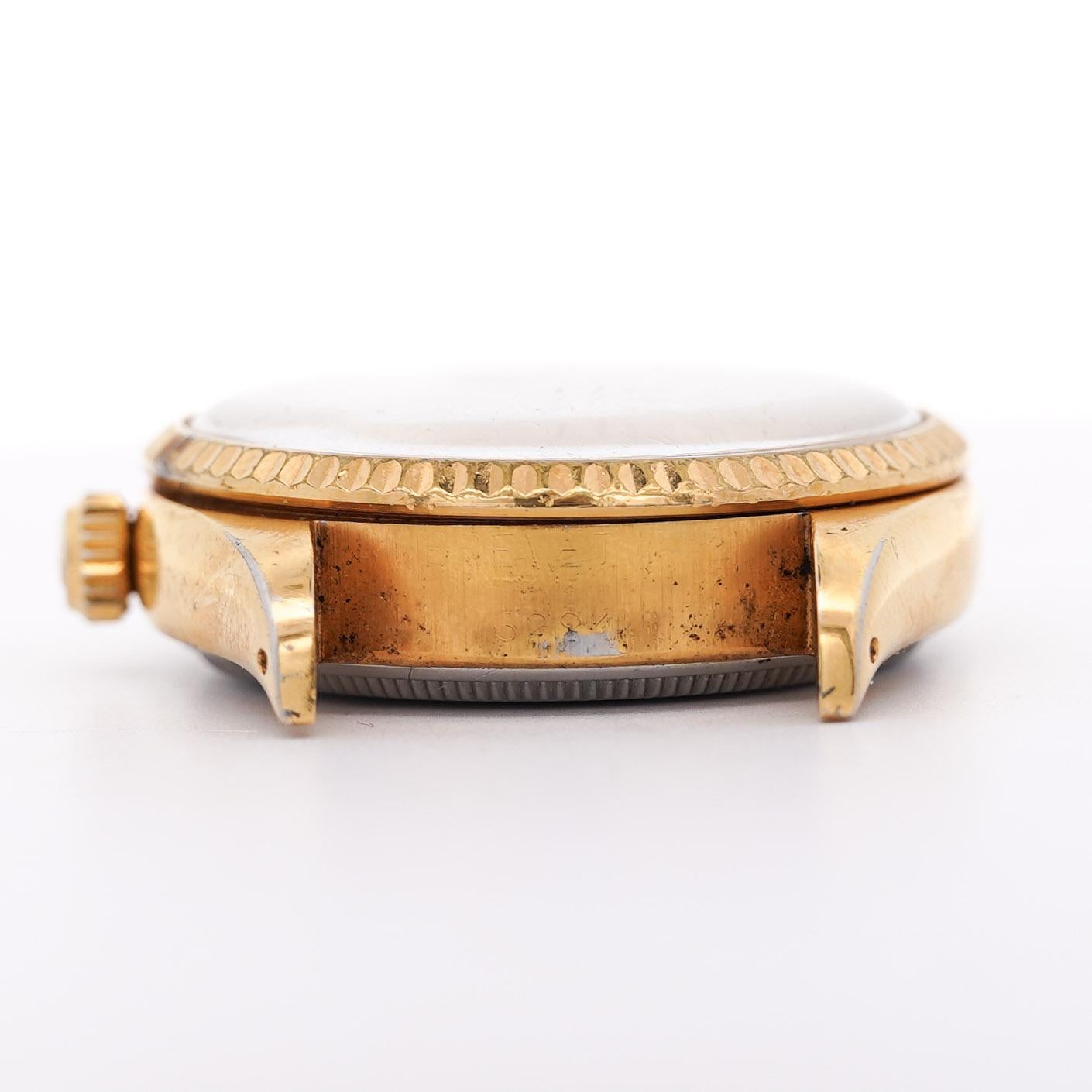 De las mujeres Rolex 34mm Oysterdate Precision 6294 Two Tone Honeycomb Bowtie Gold Watch en venta