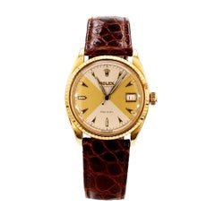 Rolex 34mm Oysterdate Precision 6294 Two Tone Honeycomb Bowtie Gold Watch