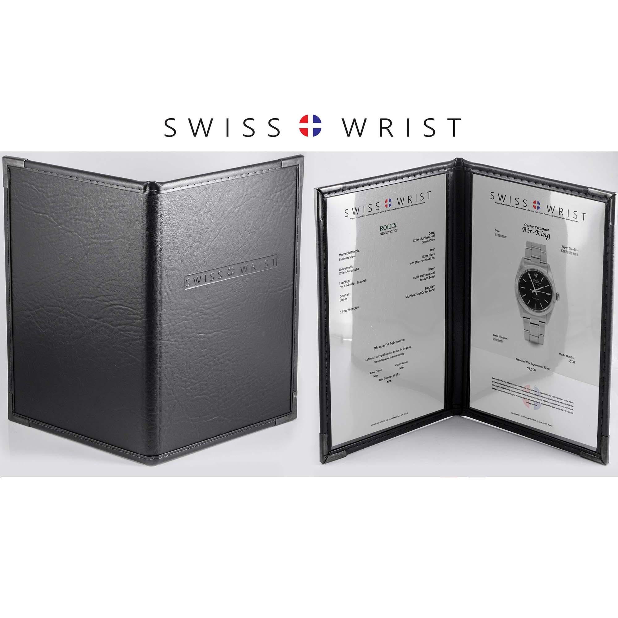 Women's or Men's Rolex TT Air-King Black Dial Jubilee Band Fluted Bezel Watch Ref#5501