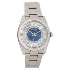 Reloj Rolex 36 de acero inoxidable Oyster Perpetual Azul Plata Concéntrico 116000