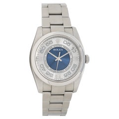 Orologio Rolex 36 Oyster Perpetual in acciaio inossidabile Blue Silver Concentric 116000