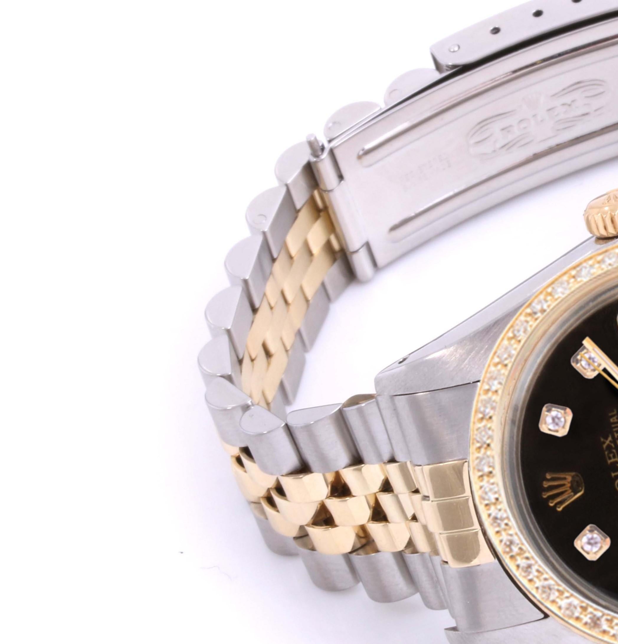 Rolex Datejust 16013 Black Diamond Jubilee Bon état - En vente à San Fernando, CA