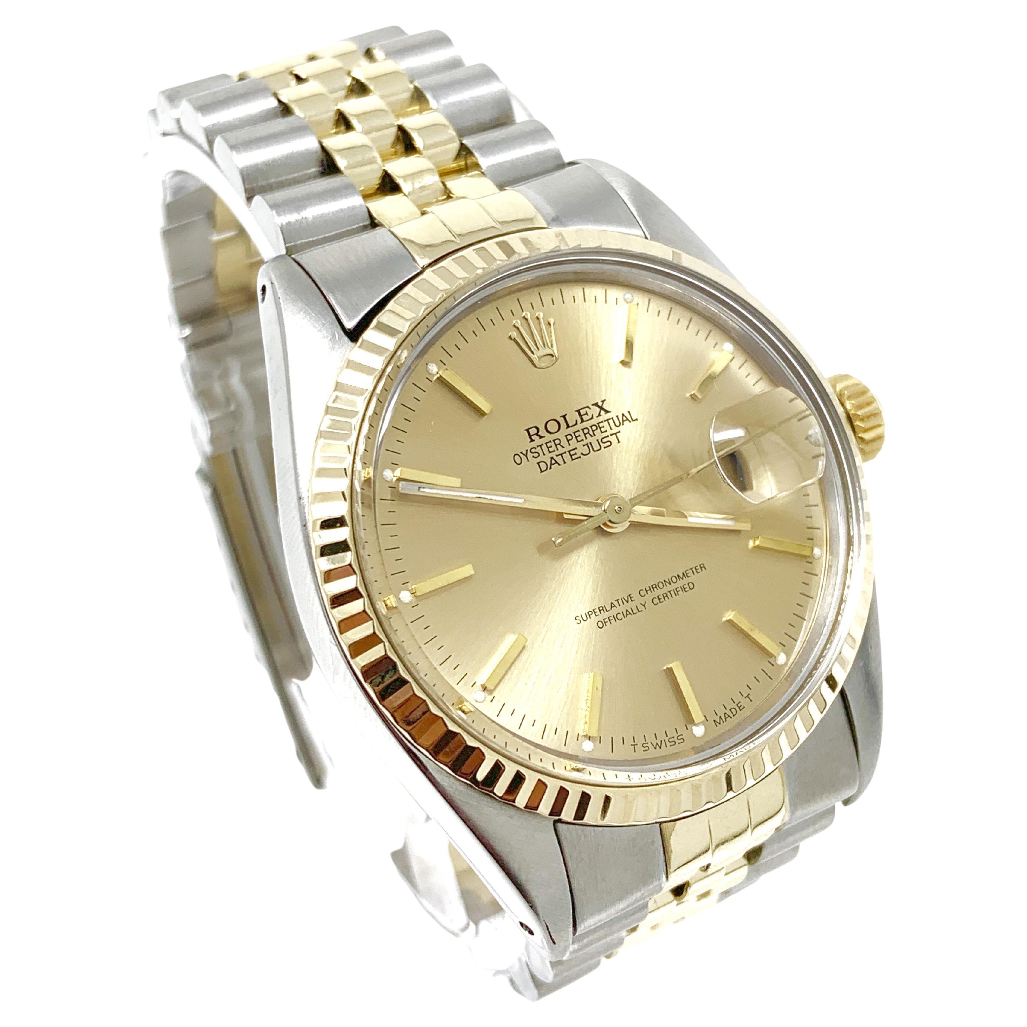 Rolex 36mm Datejust 16013 champagne jubilee For Sale at 1stDibs