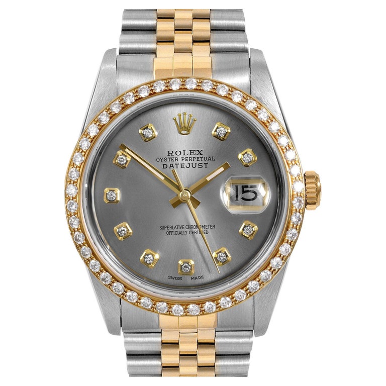 Rolex Datejust 16013 Silver Diamond Jubilee For Sale at 1stDibs