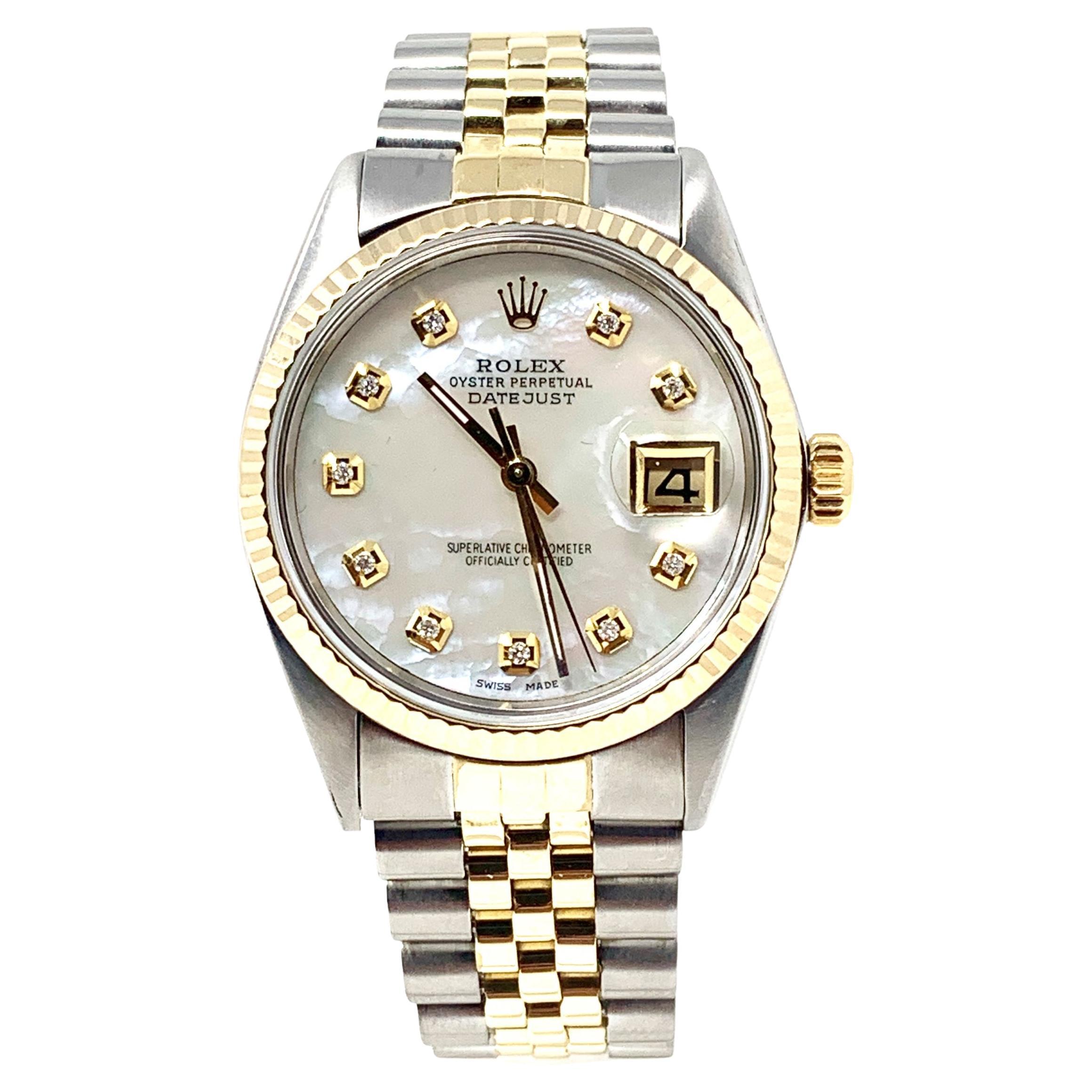 Rolex Datejust 16013 Two-Tone Mop Jubilee