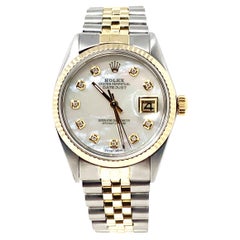 Rolex Montre Datejust 16013 avec médaillon Mop bicolore