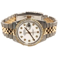 Vintage Rolex 36mm Datejust 16013 White Diamond Two-Tone Jubilee 