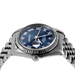 Rolex Datejust 16014 Blue Roman Numeral Fluted Jubilee