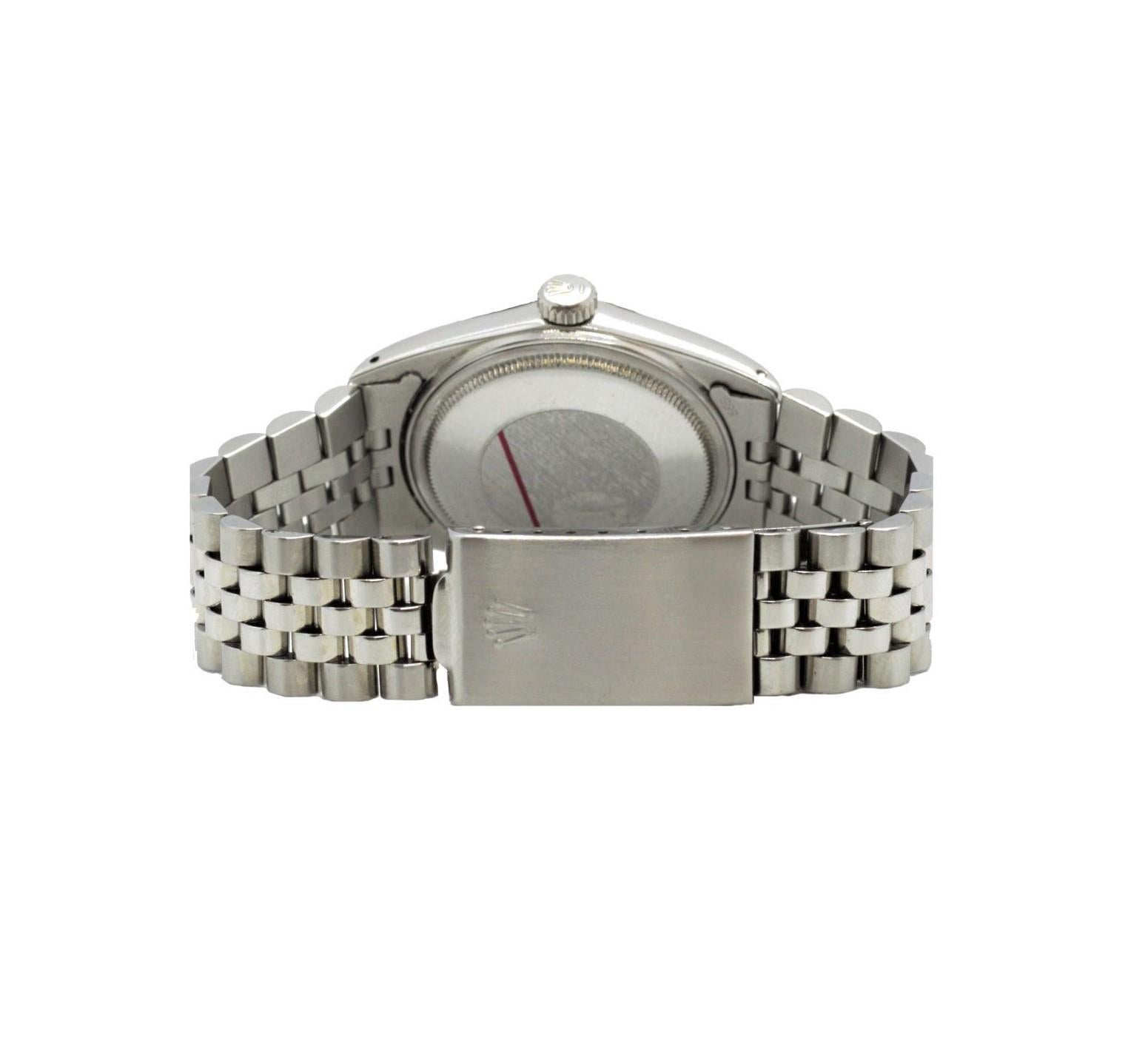 Rolex Datejust 16014 Schwarzer Stahl-Diamant für Damen oder Herren