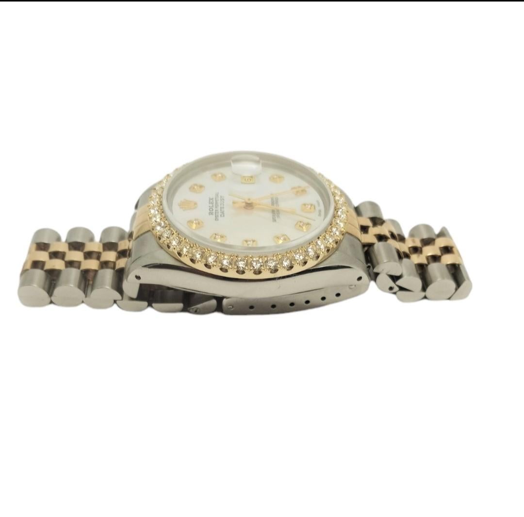 Moderne Rolex Datejust 16233 MOP, anniversaire avec diamants de 2,0 carats en vente