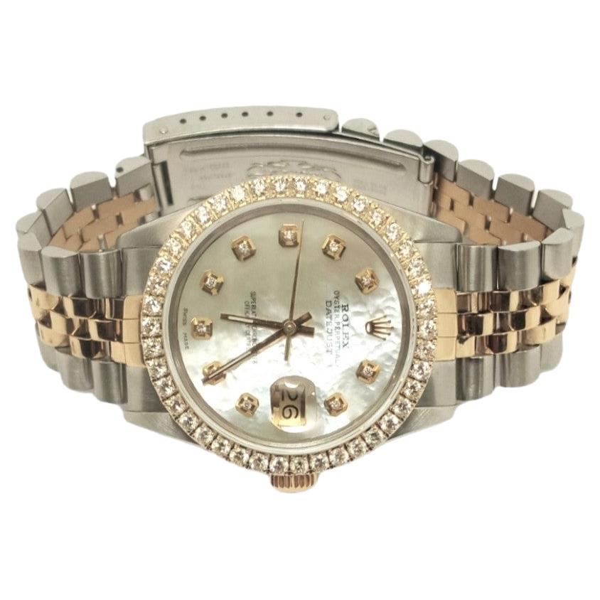 Rolex Datejust 16233 MOP, anniversaire avec diamants de 2,0 carats en vente