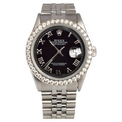 Retro Rolex Datejust 16234 Black Roman Numeral Jubilee