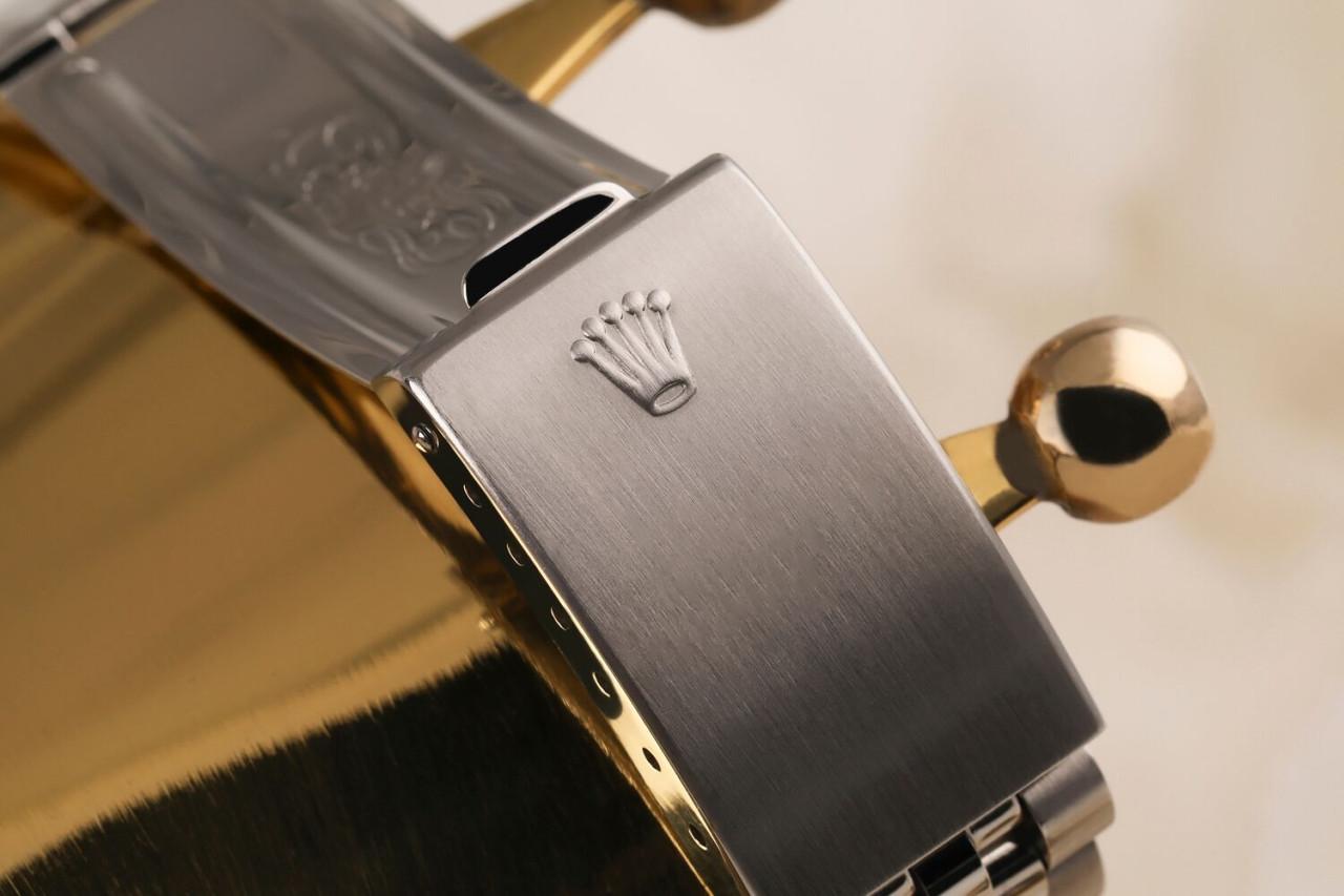 Rolex Datejust Klassische Edelstahl-Uhr 16014 mit weißem MOP-Zifferblatt und Diamanten im Angebot 5
