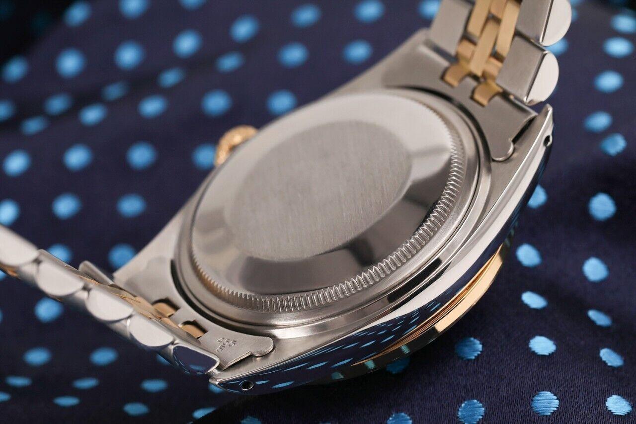 Rolex Datejust, montre bicolore avec lunette en diamants et cadran romain crème anniversaire Excellent état - En vente à New York, NY