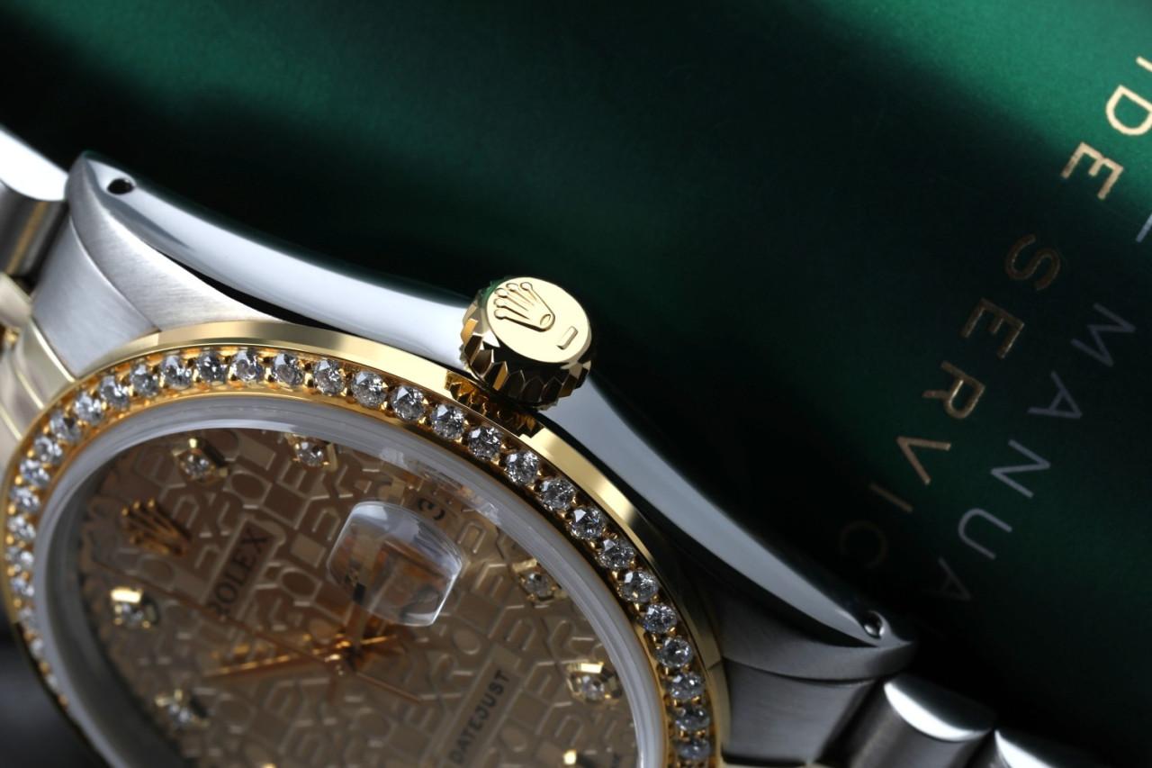 Taille ronde Montre Datejust Discreet Jubilee à lunette en diamants de Rolex en vente