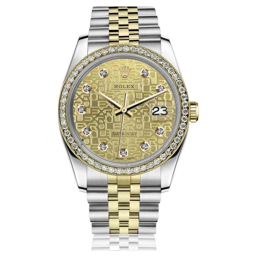 Rolex Datejust Diamond Bezel Discreet Jubilee Design Watch For Sale
