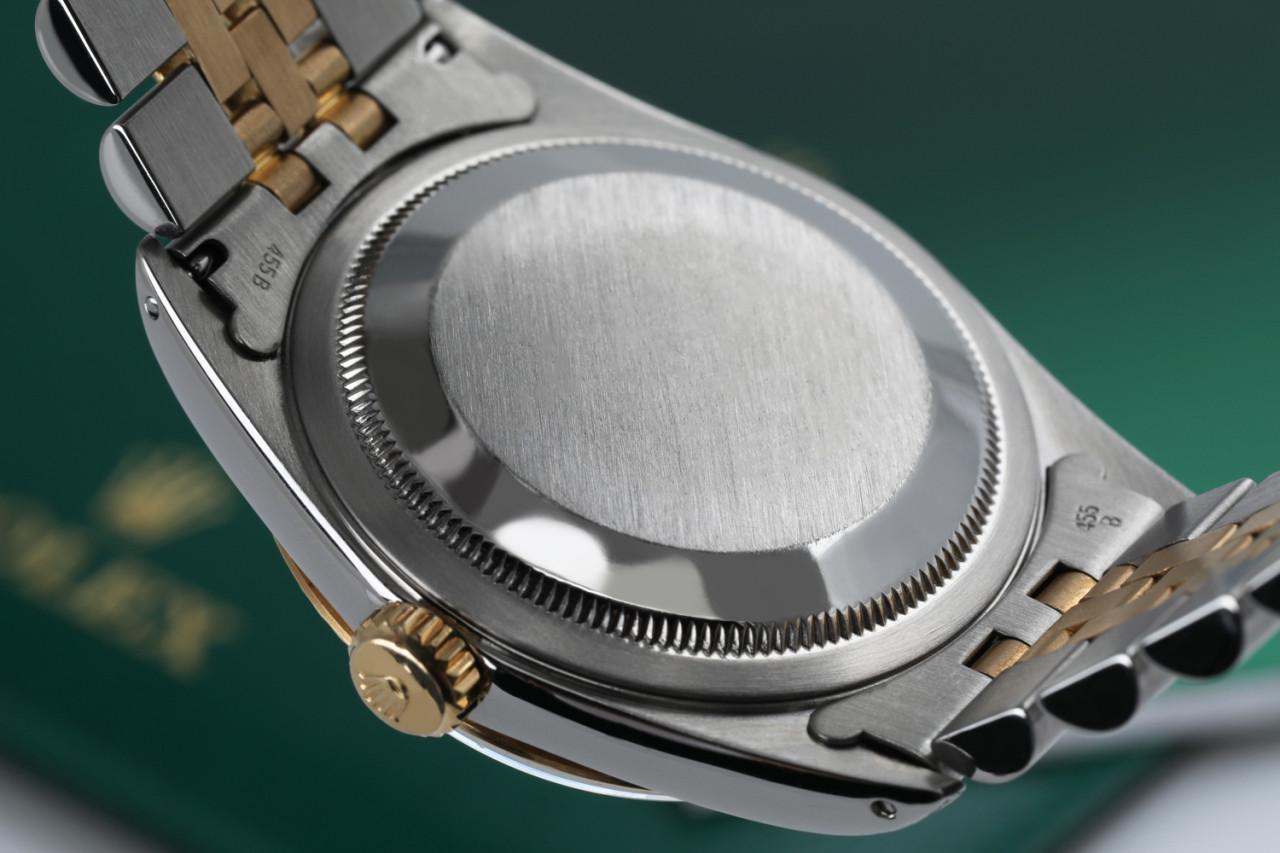 Women's or Men's Rolex Datejust Diamond Lugs White Dial Two Tone Watch For Sale