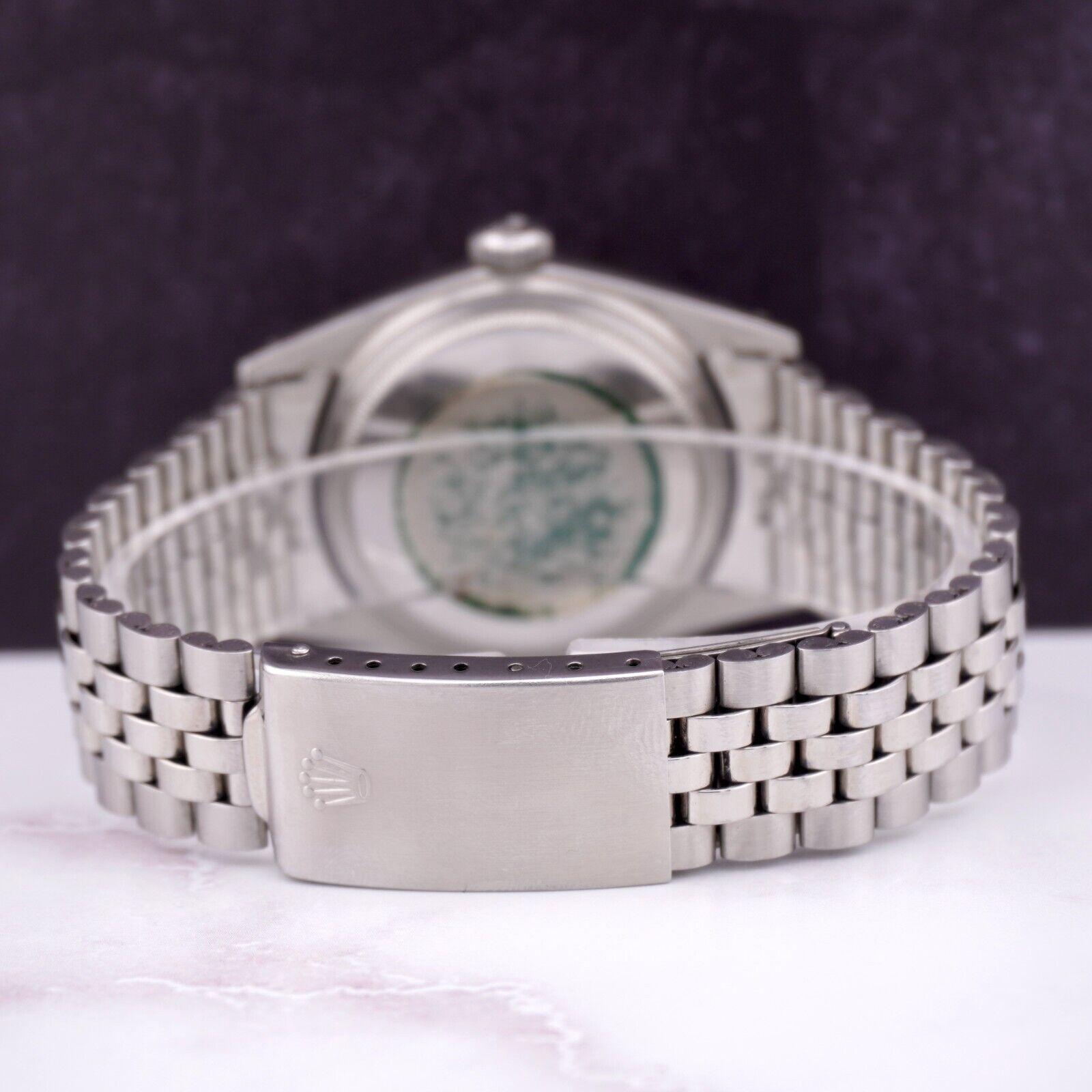 Rolex 36mm Datejust Herren Stahluhr Jubiläumsband Silber Leinen Zifferblatt 1601 2