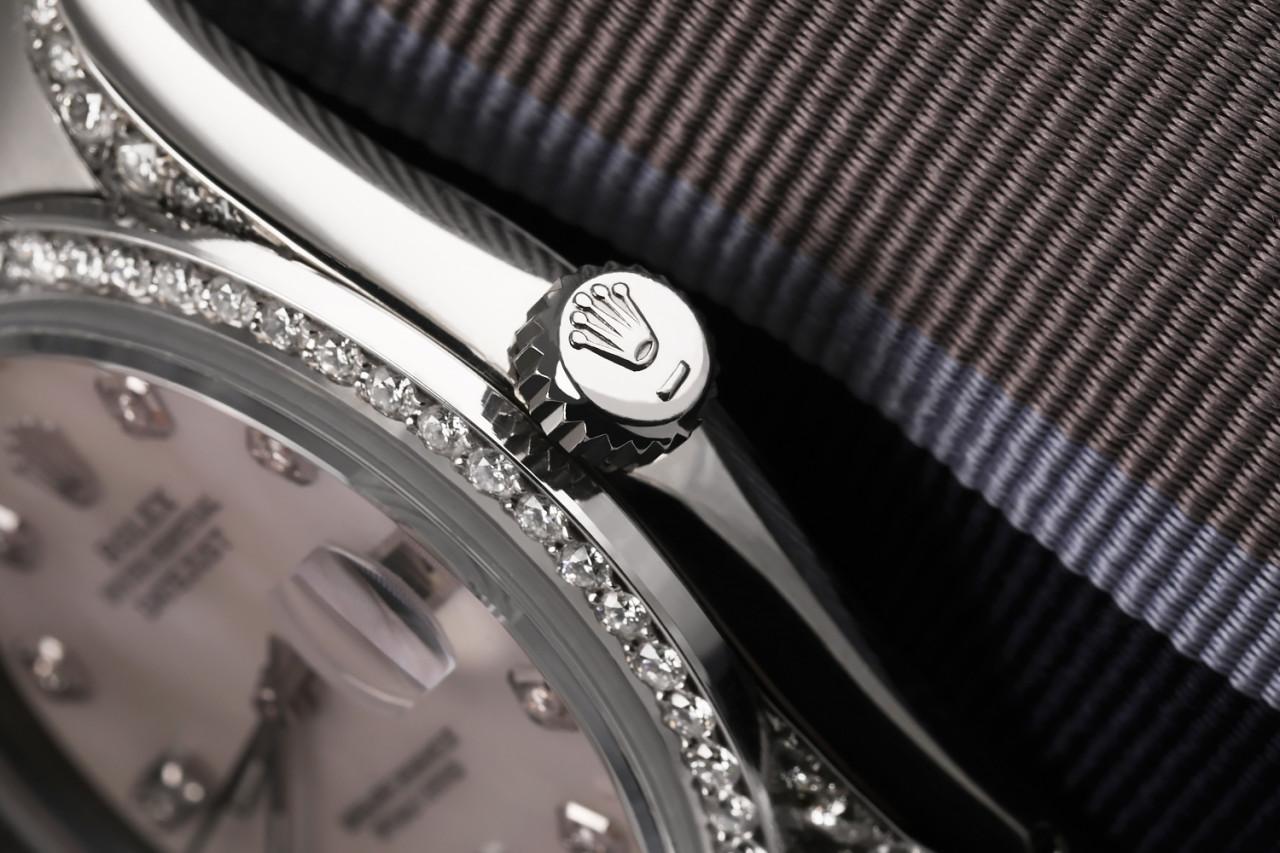 Taille ronde Rolex Montre-bracelet Datejust MOP 8+2 avec cadran en diamants et lunette en diamants en vente