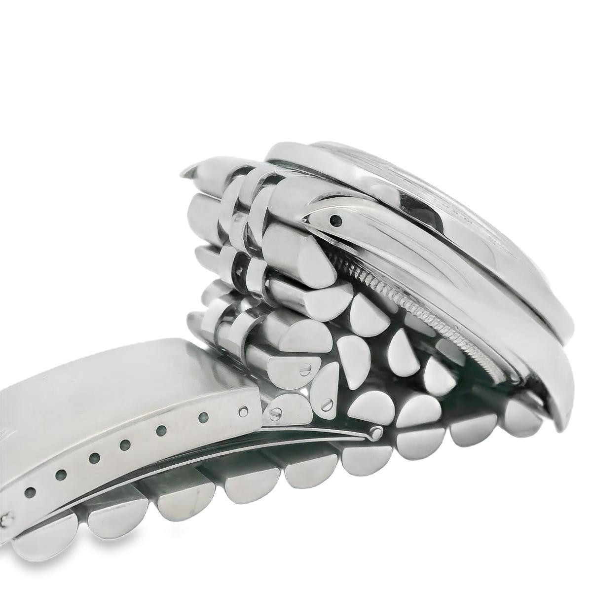 Moderne Rolex 36mm DateJust Nacre Lunette diamant Bracelet Jubilé 1601 en vente