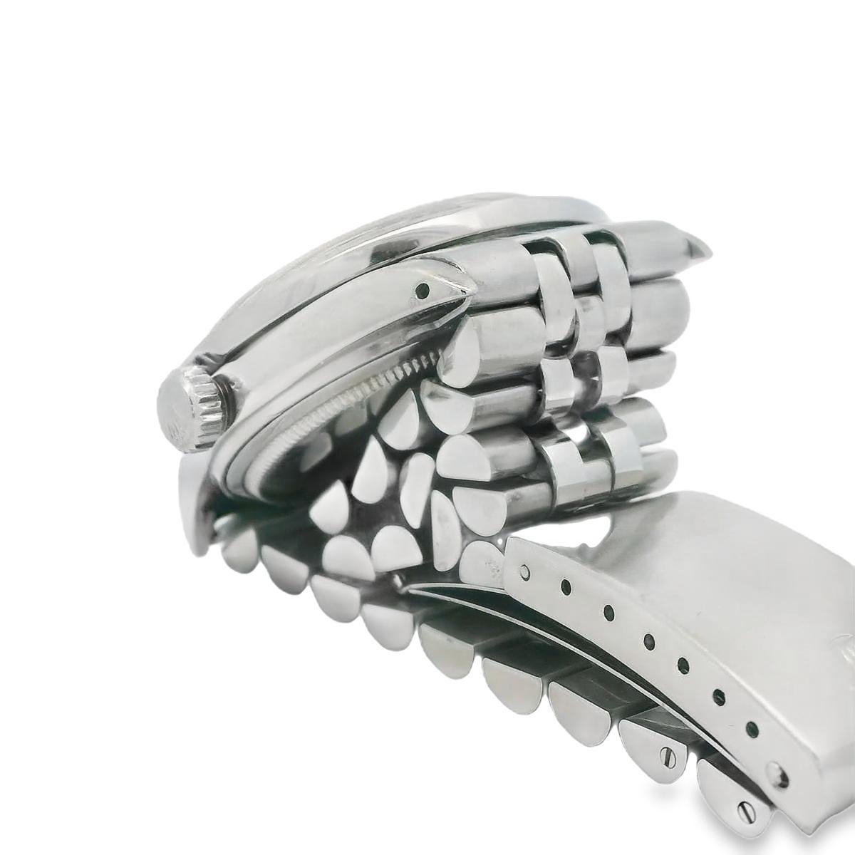 Rolex 36mm DateJust Nacre Lunette diamant Bracelet Jubilé 1601 Bon état - En vente à Newton, MA