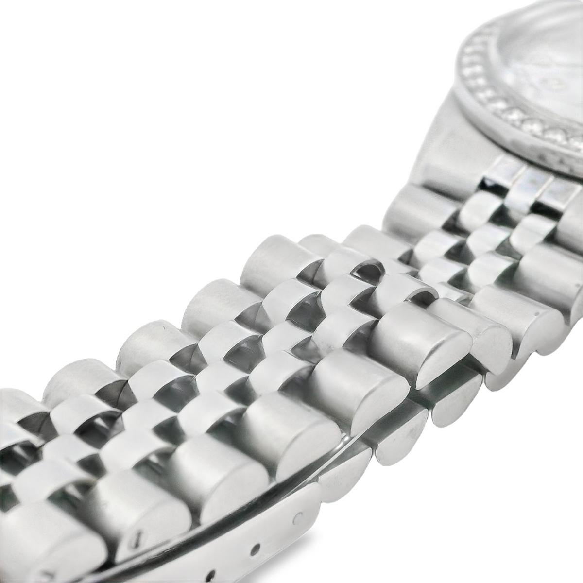 Rolex 36mm DateJust Nacre Lunette diamant Bracelet Jubilé 1601 Unisexe en vente