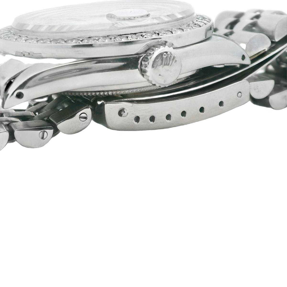Rolex 36mm DateJust Nacre Lunette diamant Bracelet Jubilé 1601 en vente 1