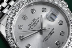 Rolex Datejust New Style Custom Diamond Bezel, Silver Diamond Dial 116234