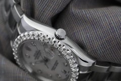 Rolex Datejust New Style Custom Diamond Bezel, White Mother of Pearl Dial