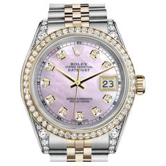 Used Rolex Datejust Pink MOPl Dial with Diamond Markers Diamond Bezel & Lugs