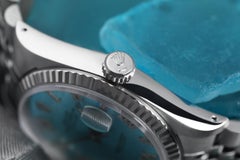 Rolex 36mm Datejust S/S Ice Blue Dial Diamond Roman Numerals Jubilee Band 16014