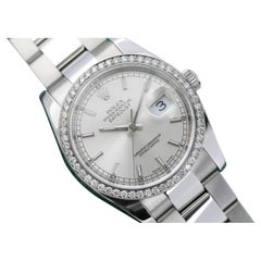 Rolex Datejust S/S New Style Diamond Bezel, Silver Index Dial 116200