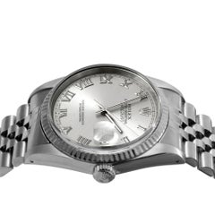 Rolex 36mm Datejust silver Roman numeral fluted steel jubilee