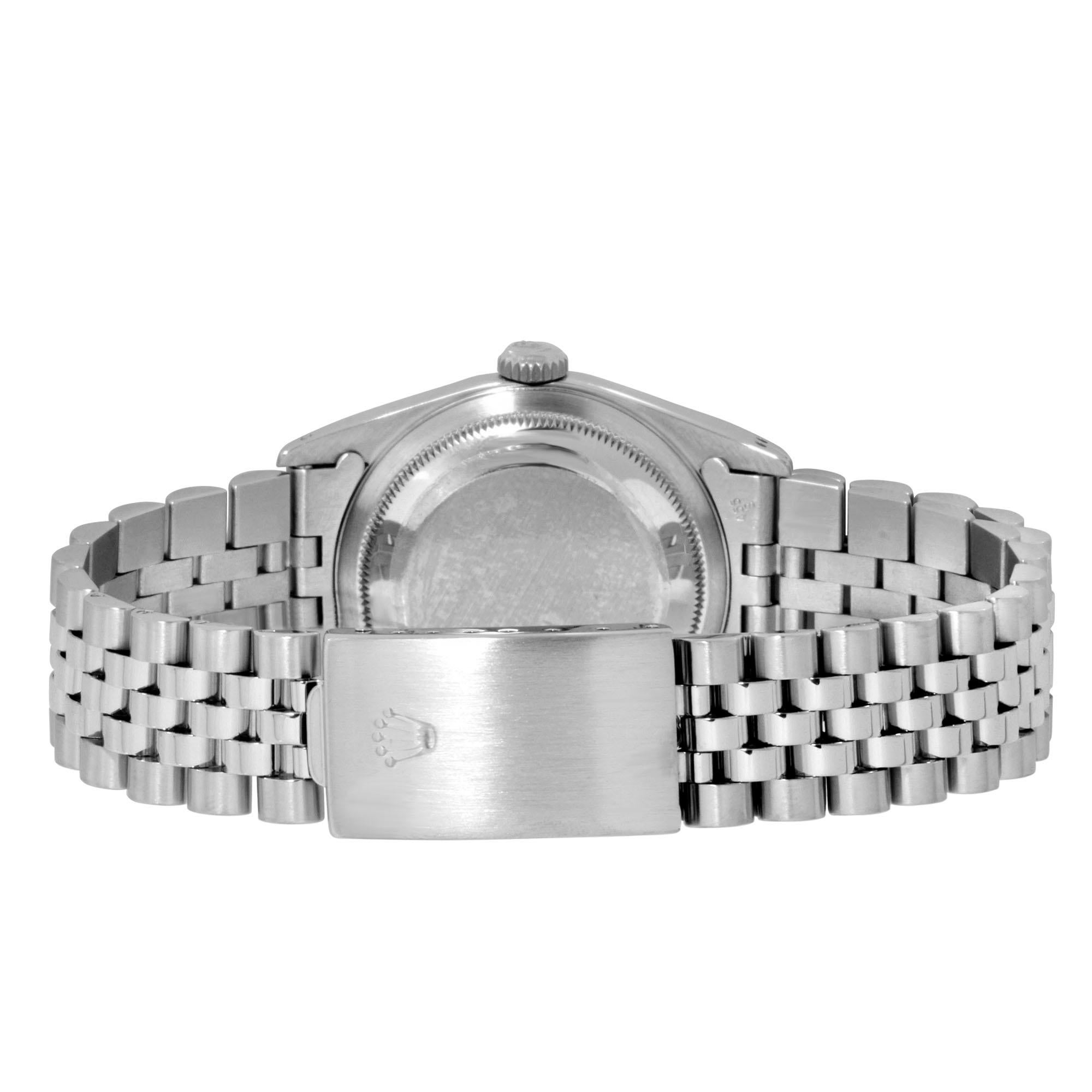 Women's or Men's Rolex 36mm Datejust silver Roman numeral fluted steel jubilee For Sale