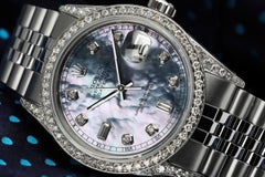 Rolex Datejust SS Tahitian MOP Dial with Diamonds Automatic Watch