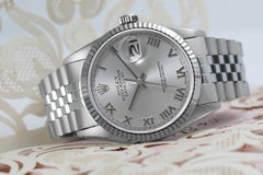 Rolex Datejust Stainless Steel Watch Silver Dial with Roman Numerals