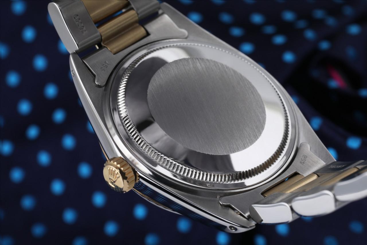Round Cut Rolex Datejust Two-Tone Blue Blue Vignette Diamond Dial 16013 Watch For Sale