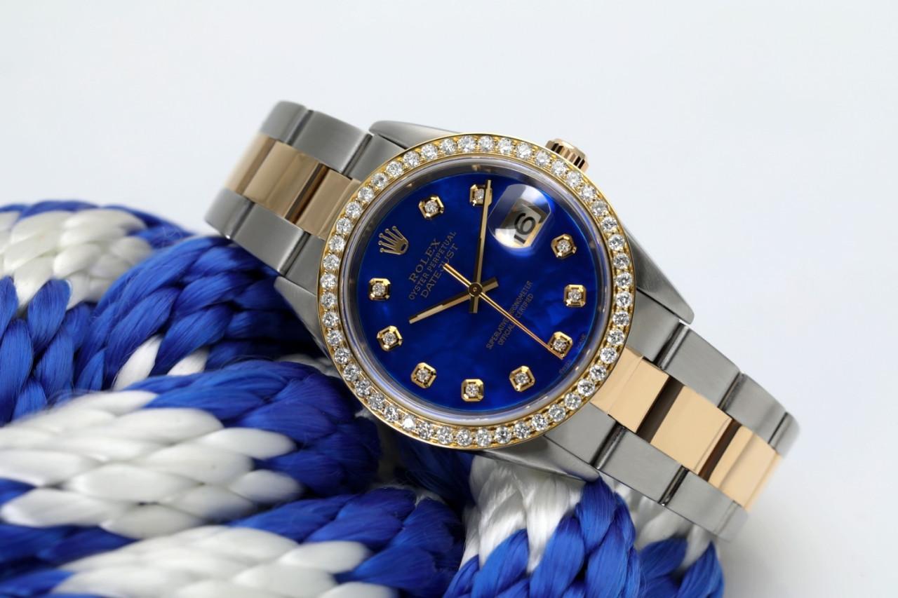 blue mother of pearl rolex