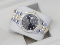 Rolex Datejust Quadrante bicolore grigio scuro con accenti di diamanti+ Orologio
