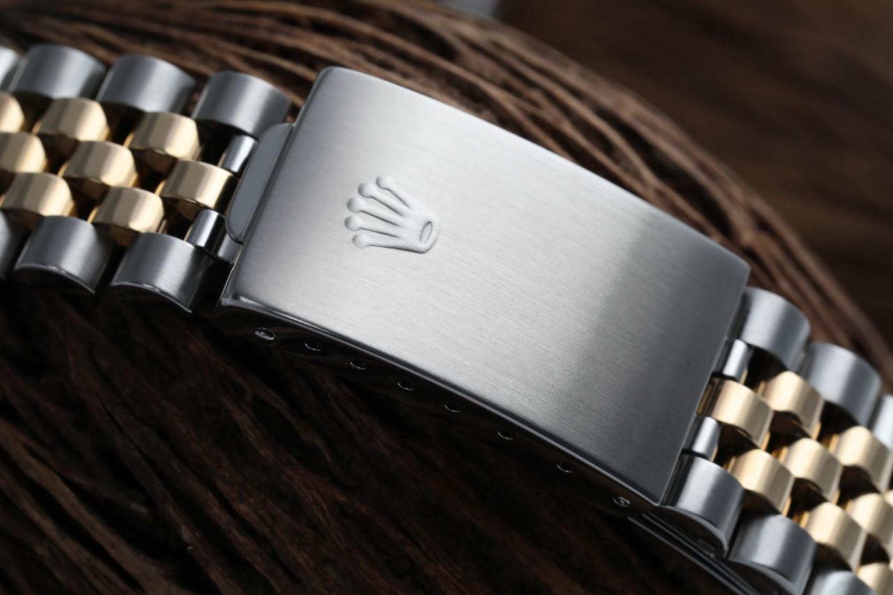 Rolex Montre Datejust bicolore avec lunette et cadran à chiffres romains gris ardoise en vente 2