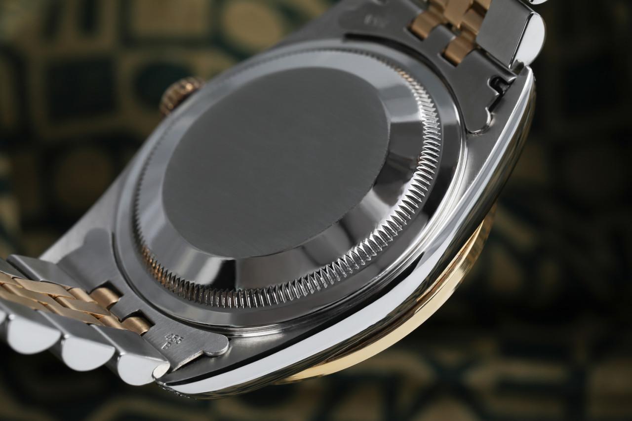 Rolex Montre Datejust bicolore avec lunette et cadran à chiffres romains gris ardoise en vente 4