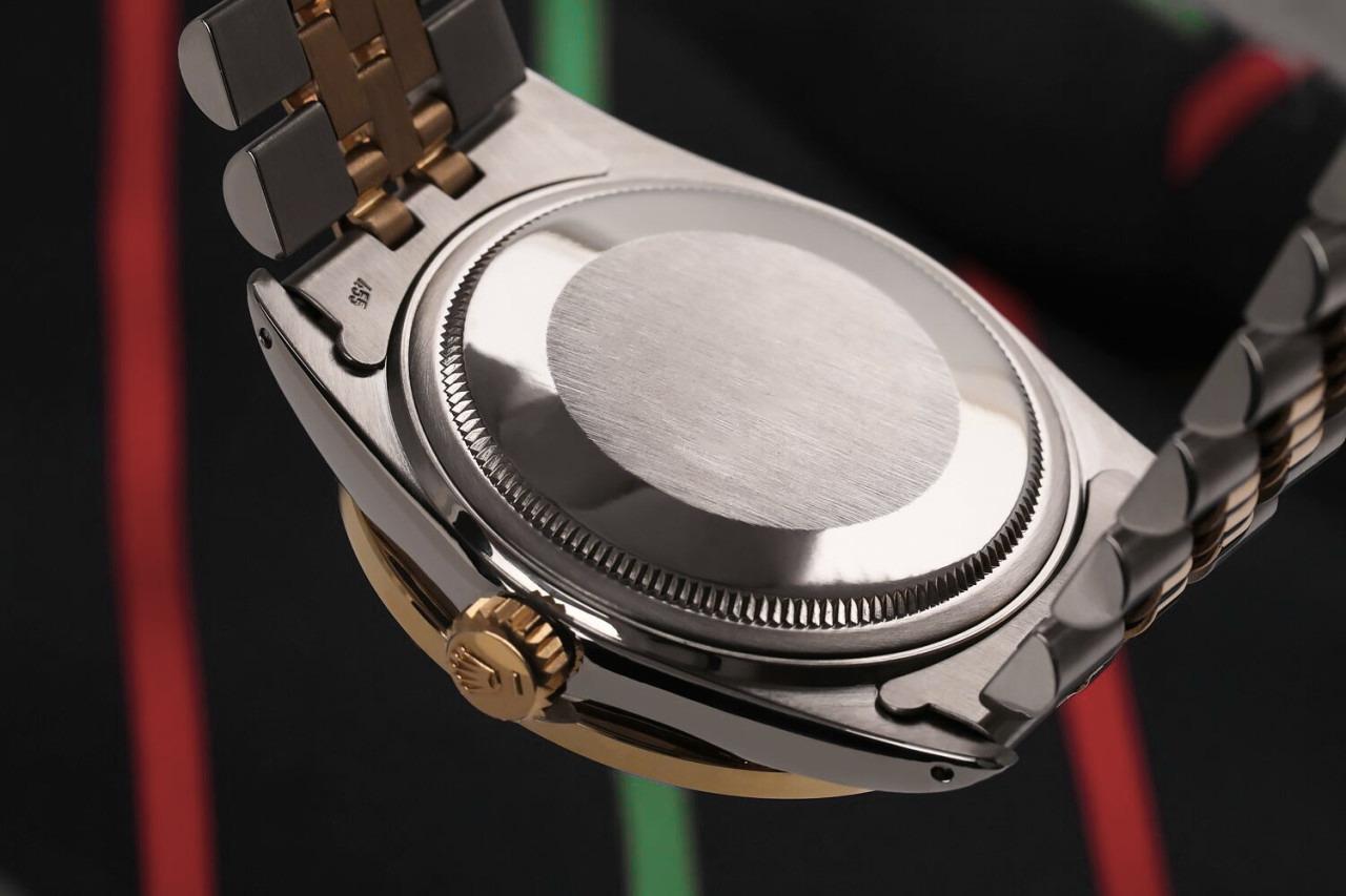 Rolex 36mm Datejust Silver Index Dial Diamond Bezel + Lugs + Rubies Two Tone Watch 16013
