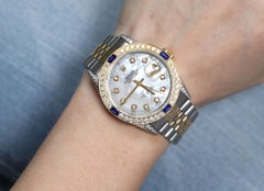 Rolex Datejust White MOP Dial Diamond Accent Bezel + Lugs + Sapphire