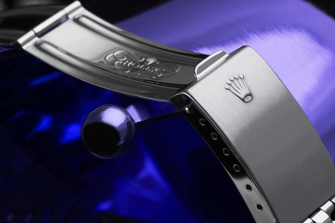 Taille ronde Rolex Montre datejust en acier avec cadran romain blanc 36 mm et lunette en diamants en vente
