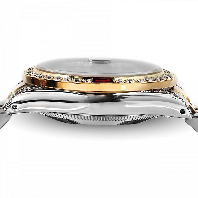 Rolex Datejust 36mm Weißes Römisches Zifferblatt Diamanten Lugs/Lünette Diamant und Rubin Uhr im Zustand „Hervorragend“ im Angebot in New York, NY