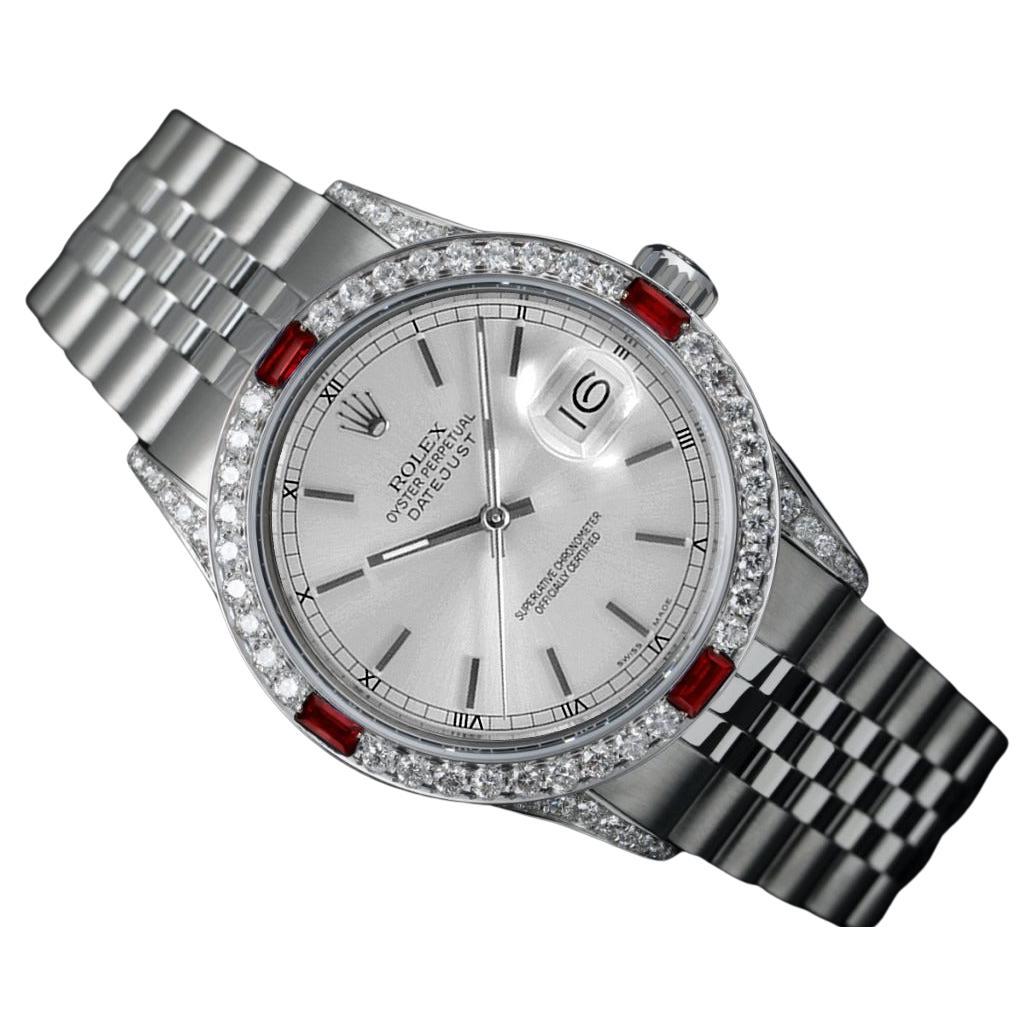 Rolex Datejust with Rubies & Diamond Bezel Automatic Watch 16014 For Sale